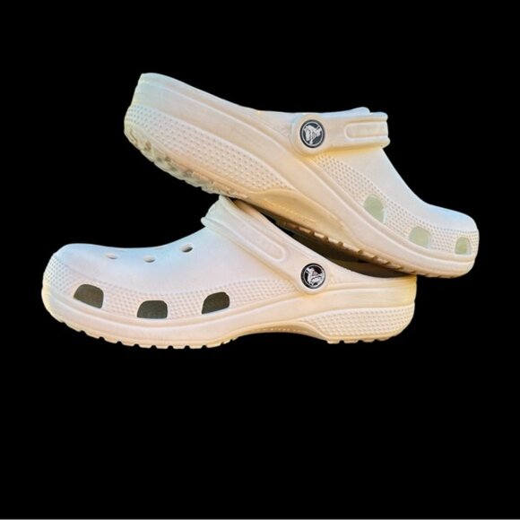 Crocs Womems Sz 8 Men’s Sz 6 White Comfortable Clog Slides - Picture 3 of 10